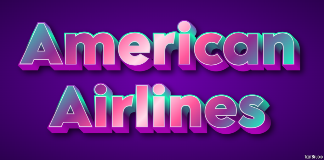 American Airlines Effetto testo
