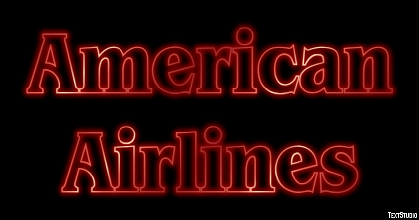 American Airlines Effetto testo