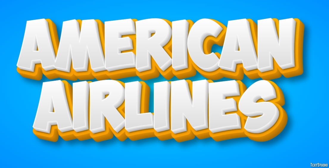 American Airlines Effetto testo