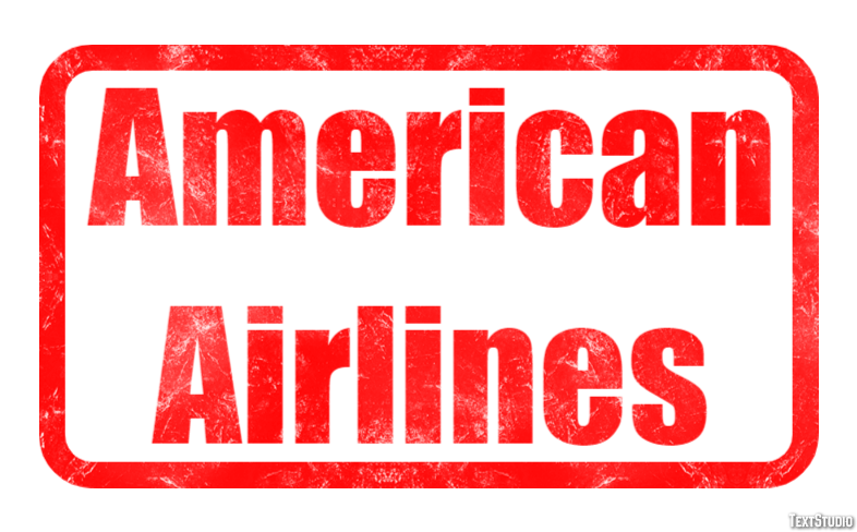 American Airlines Effetto testo