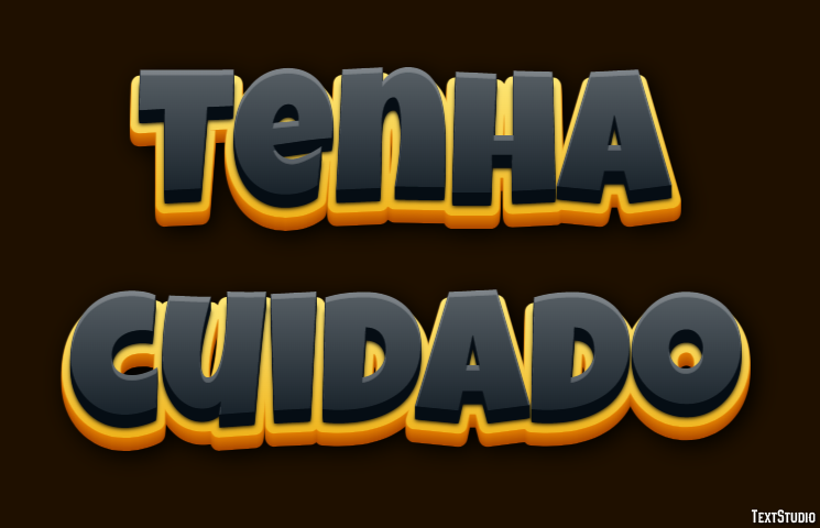 Tenha cuidado Efeito de texto