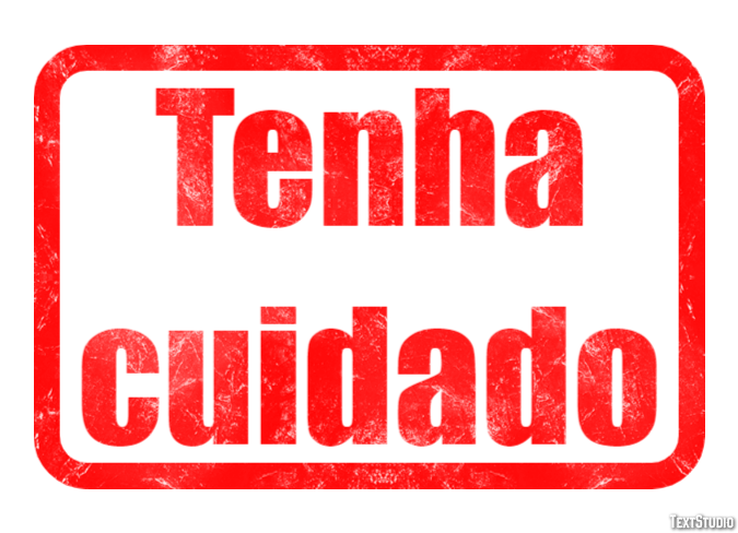 Tenha cuidado Efeito de texto