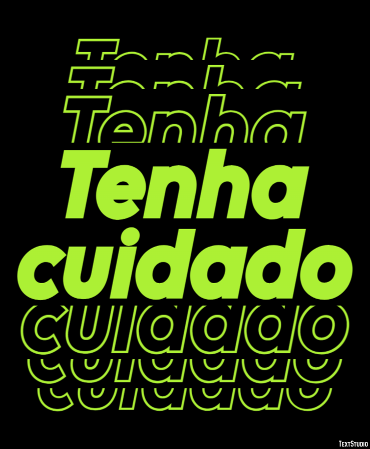 Tenha cuidado Efeito de texto