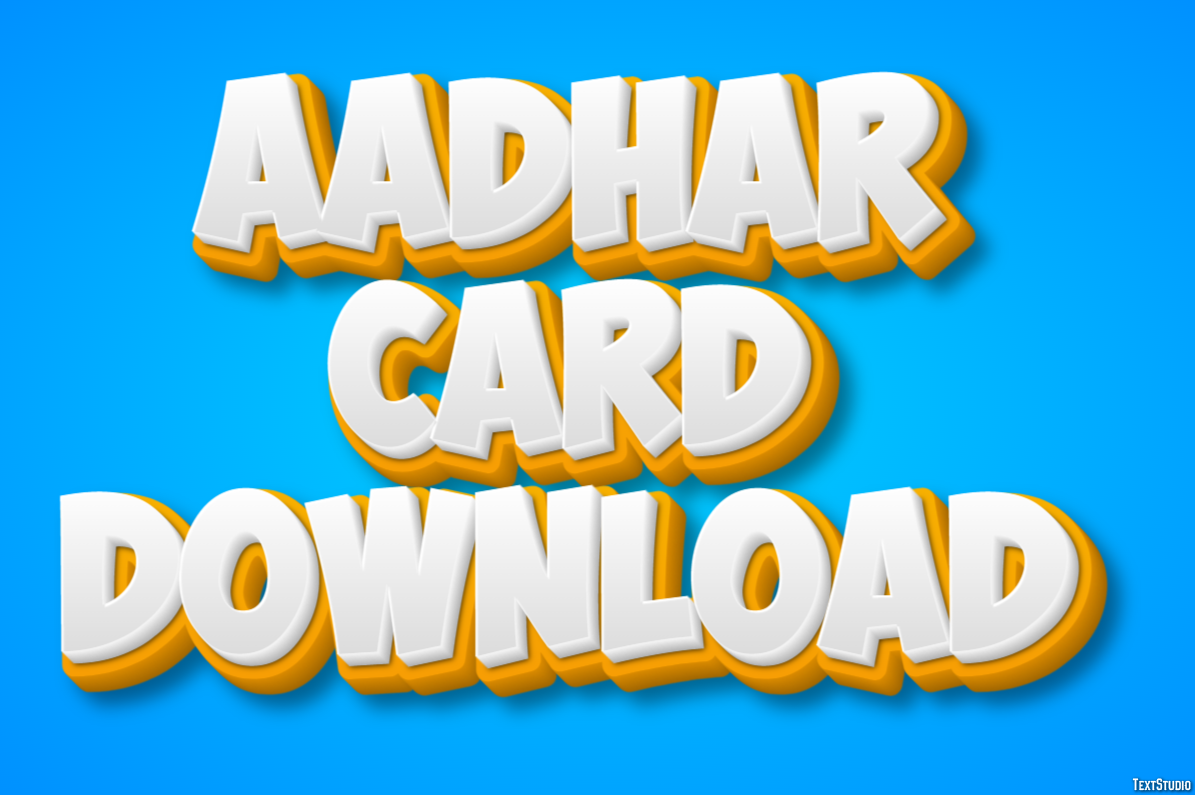 Aadhar Card Download Effetto testo