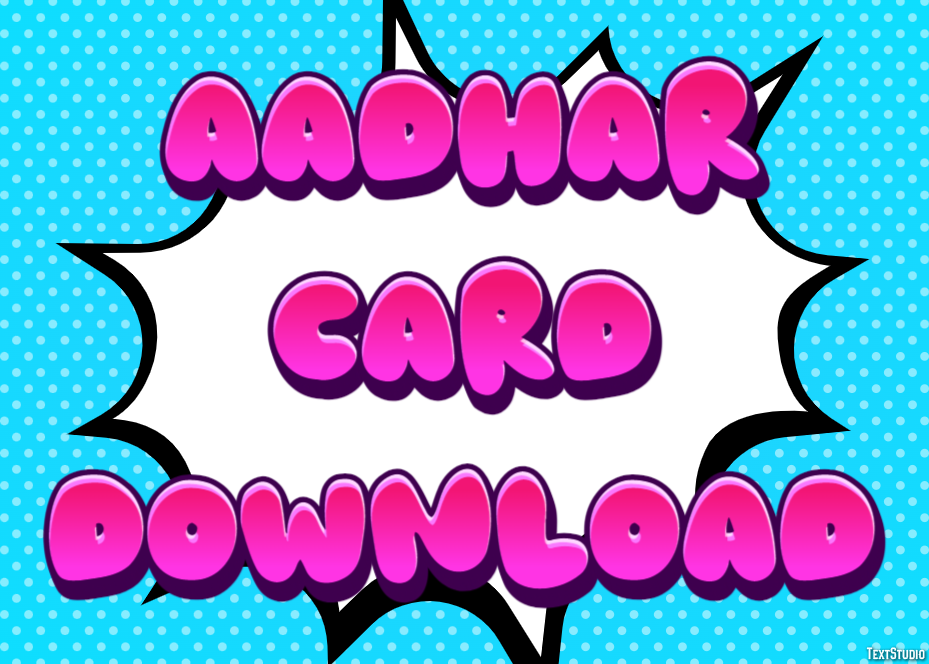 Aadhar Card Download Effetto testo