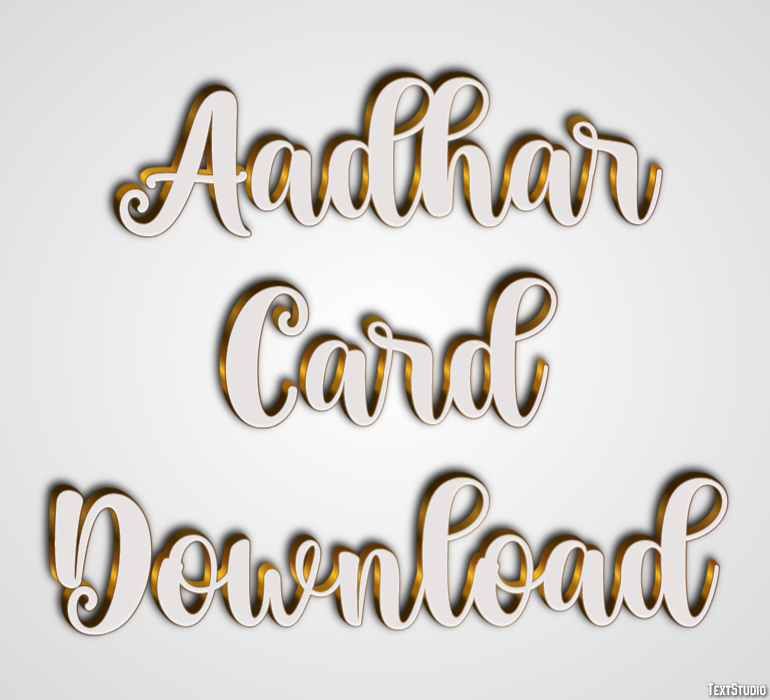 Aadhar Card Download Effetto testo