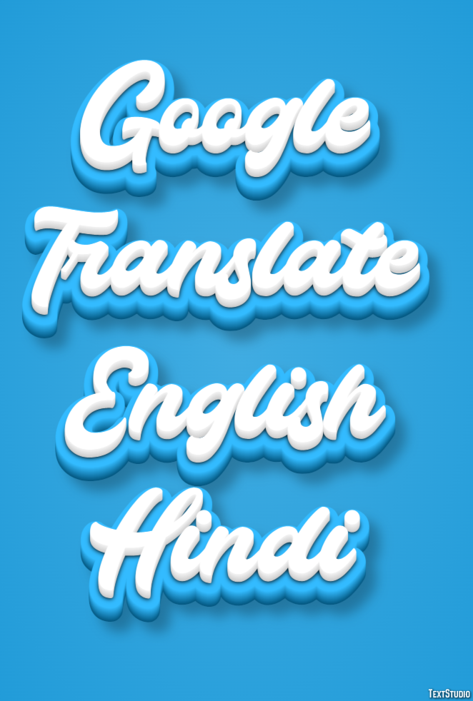 Google Translate English Hindi Effet de Texte