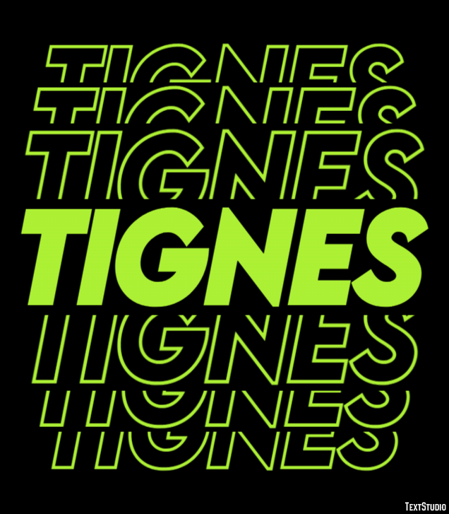 Tignes Efecto de Texto