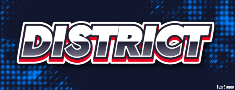 District Эффект текста