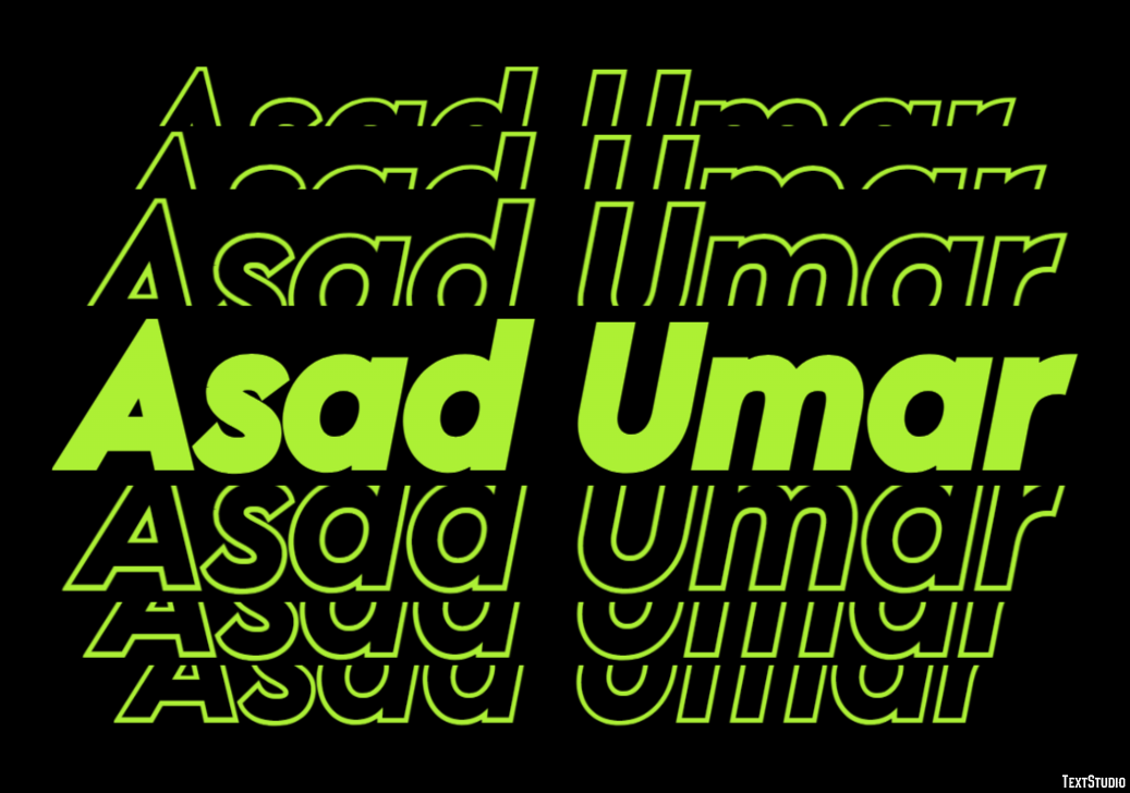 Asad Umar Efeito de texto