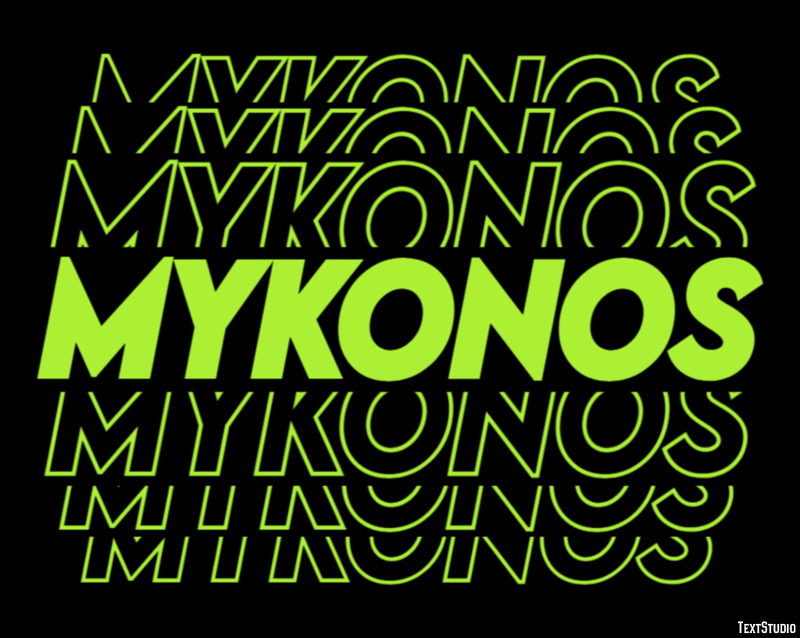 Mykonos Effetto testo