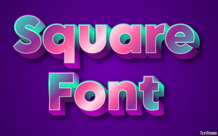 Square Font Text Effect