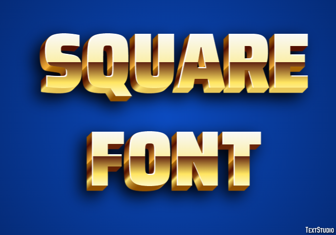 Square Font Text Effect