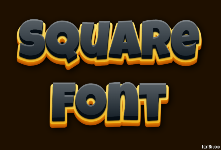 Square Font Text Effect
