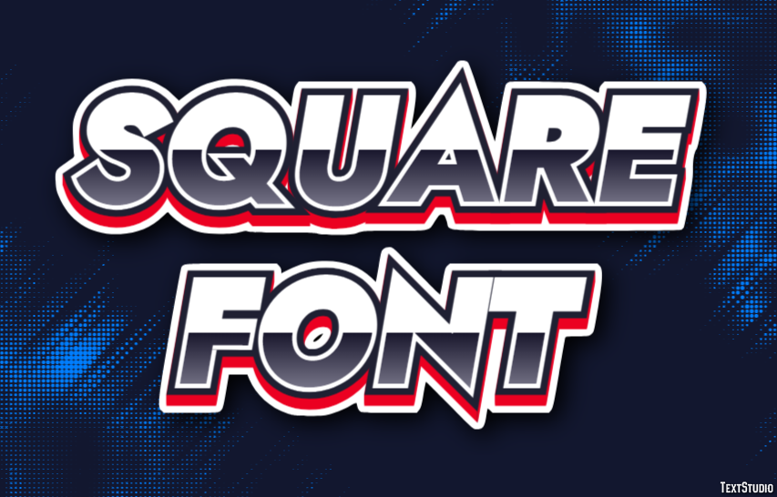 Square Font Text Effect
