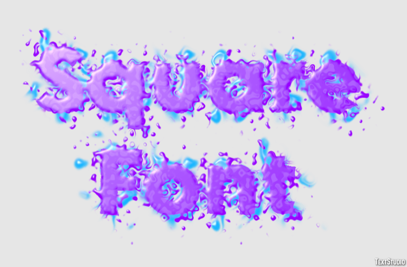 Square Font Text Effect