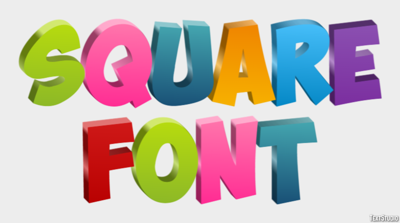 Square Font Text Effect