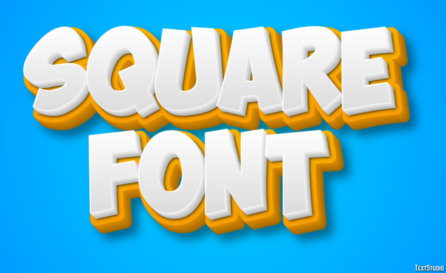 Square Font Text Effect