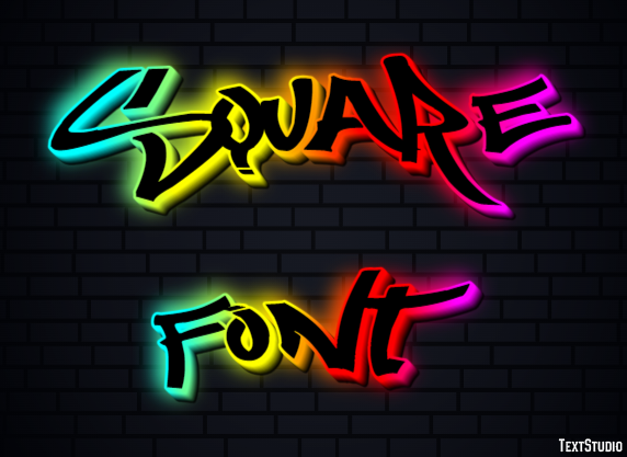 Square Font Text Effect