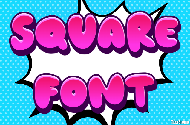 Square Font Text Effect