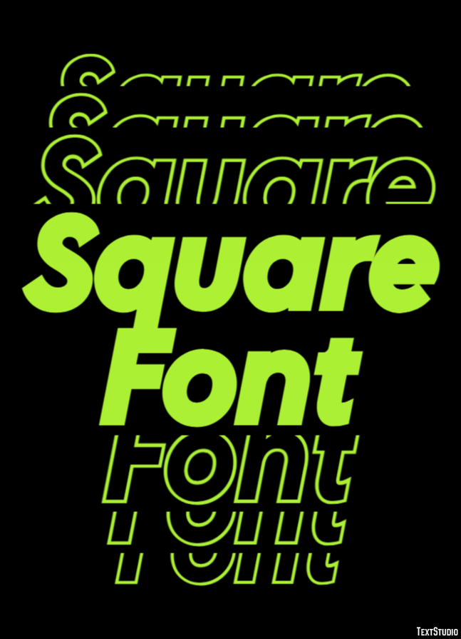 Square Font Text Effect