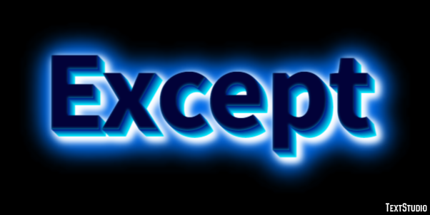 Except Эффект текста