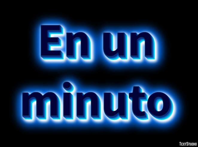 En un minuto Efecto de texto