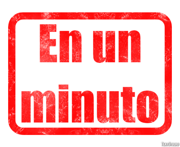 En un minuto Efecto de texto