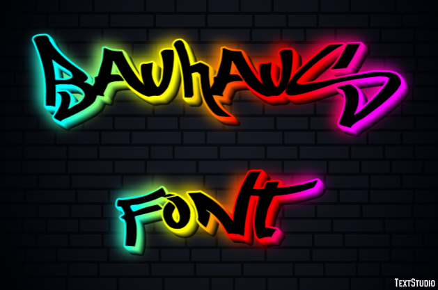 Bauhaus Font Text effect