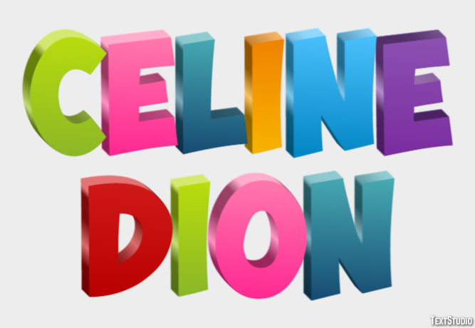 Celine Dion Efeito de texto