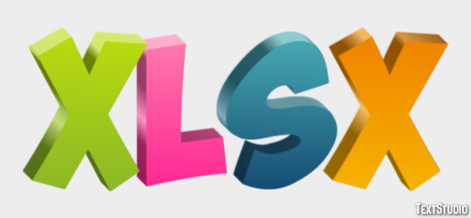 XLSX Efecto de texto
