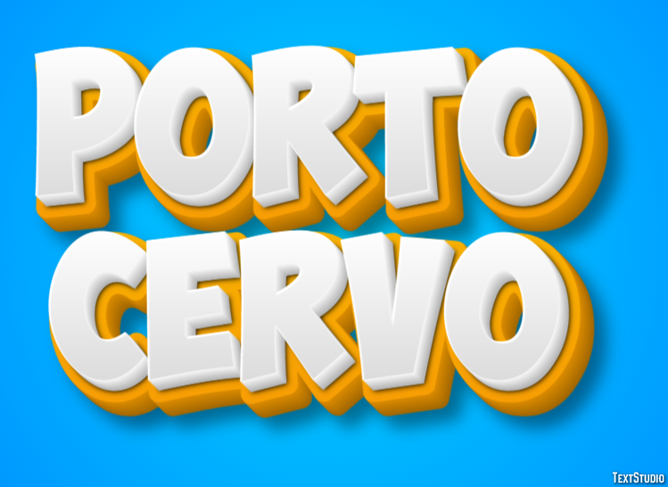 Porto Cervo Efekt tekstowy