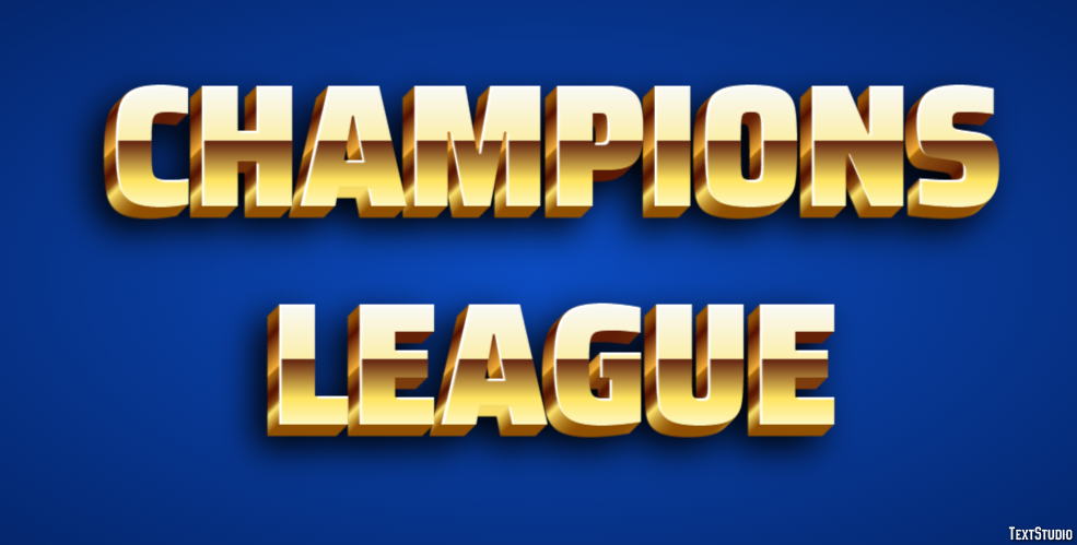 Champions League Effetto testo