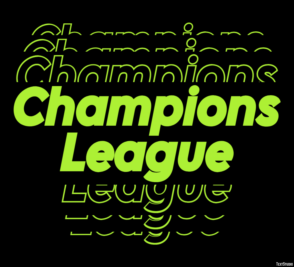Champions League Effetto testo