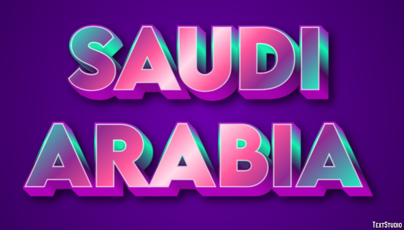 Saudi Arabia Эффект текста