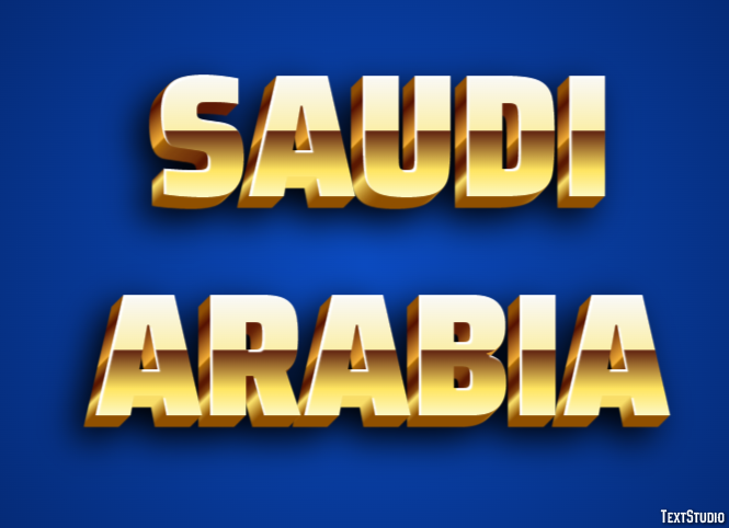 Saudi Arabia Text Effect
