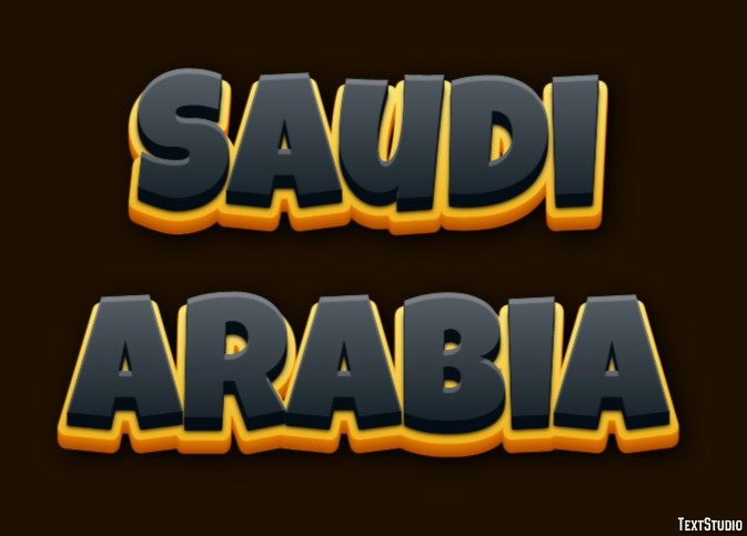 Saudi Arabia Text Effect
