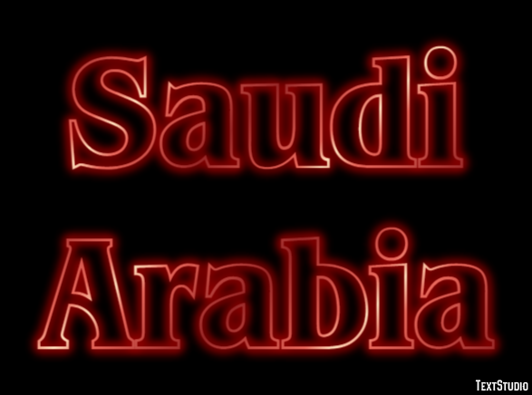 Saudi Arabia Efeito de texto