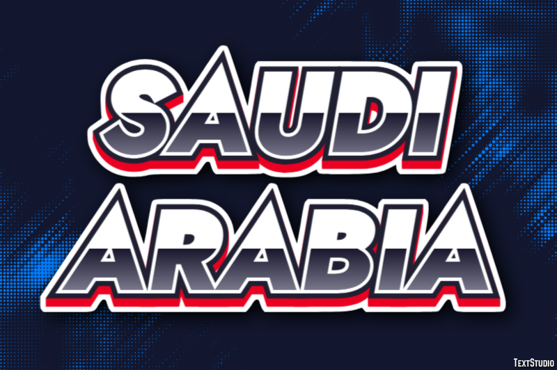 Saudi Arabia Text Effect