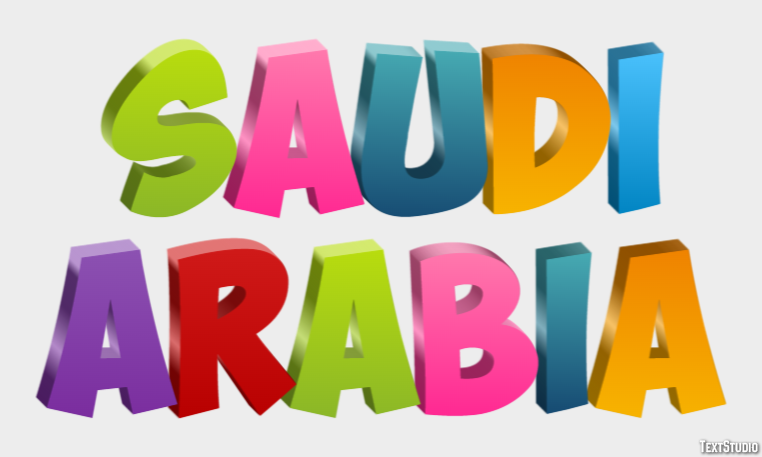Saudi Arabia Efeito de texto