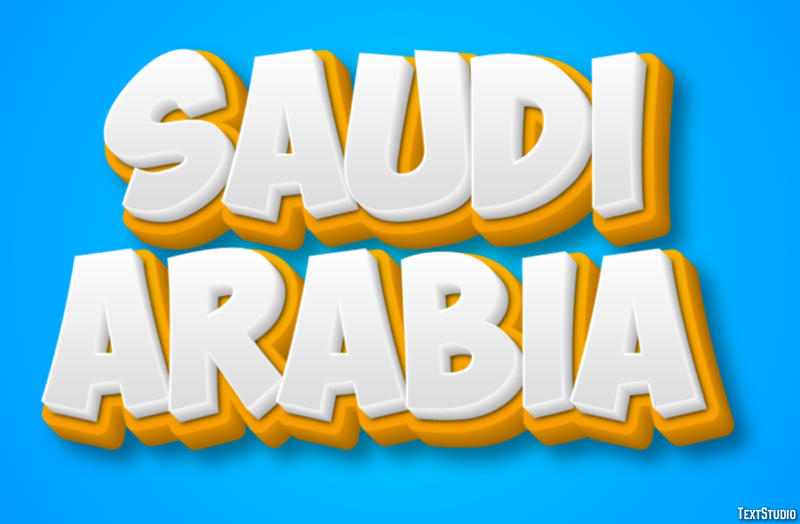 Saudi Arabia Efeito de texto