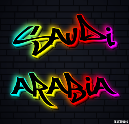 Saudi Arabia Efeito de texto