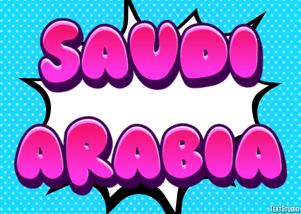 Saudi Arabia Text effect