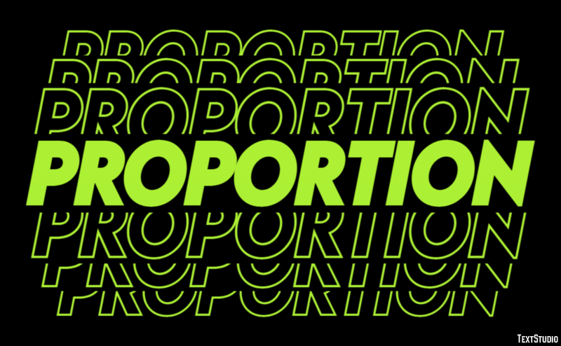 Proportion Effetto testo