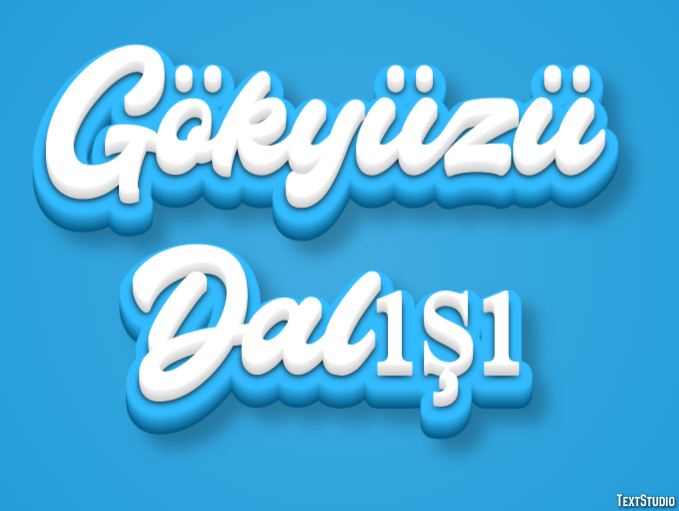 Gökyüzü Dalışı Metin efekti