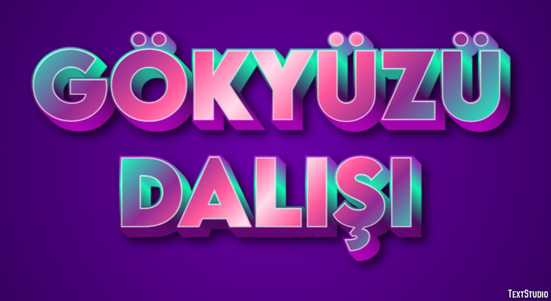 Gökyüzü Dalışı Metin Efekti