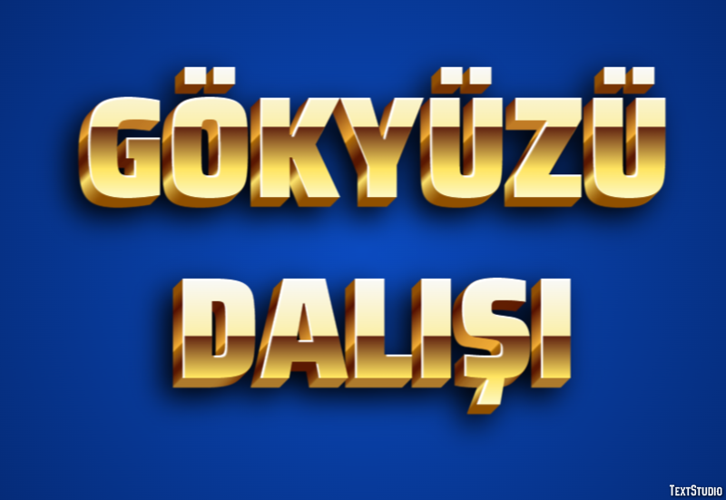 Gökyüzü Dalışı Metin efekti