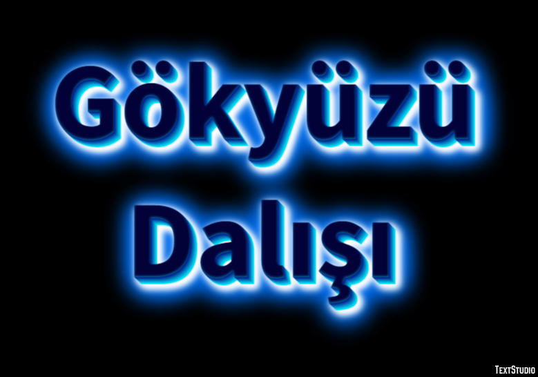 Gökyüzü Dalışı Metin efekti