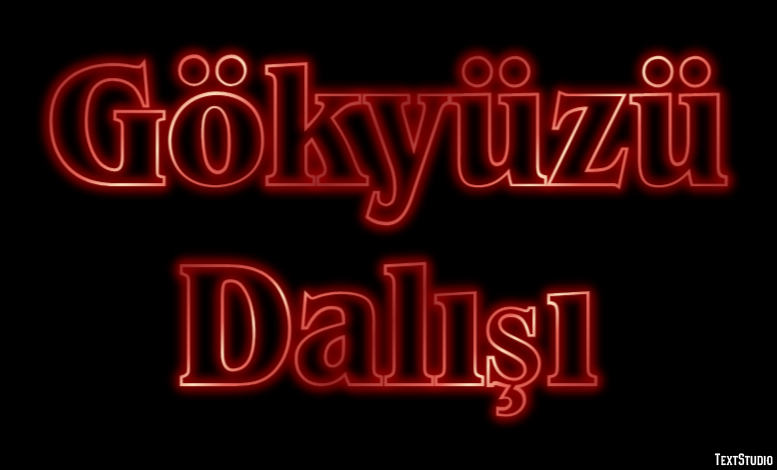 Gökyüzü Dalışı Metin Efekti