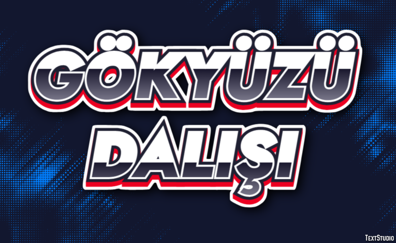 Gökyüzü Dalışı Metin efekti